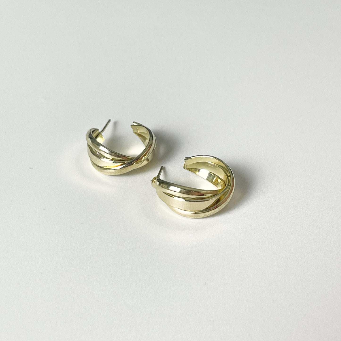 Golden Swirl Charm Earrings