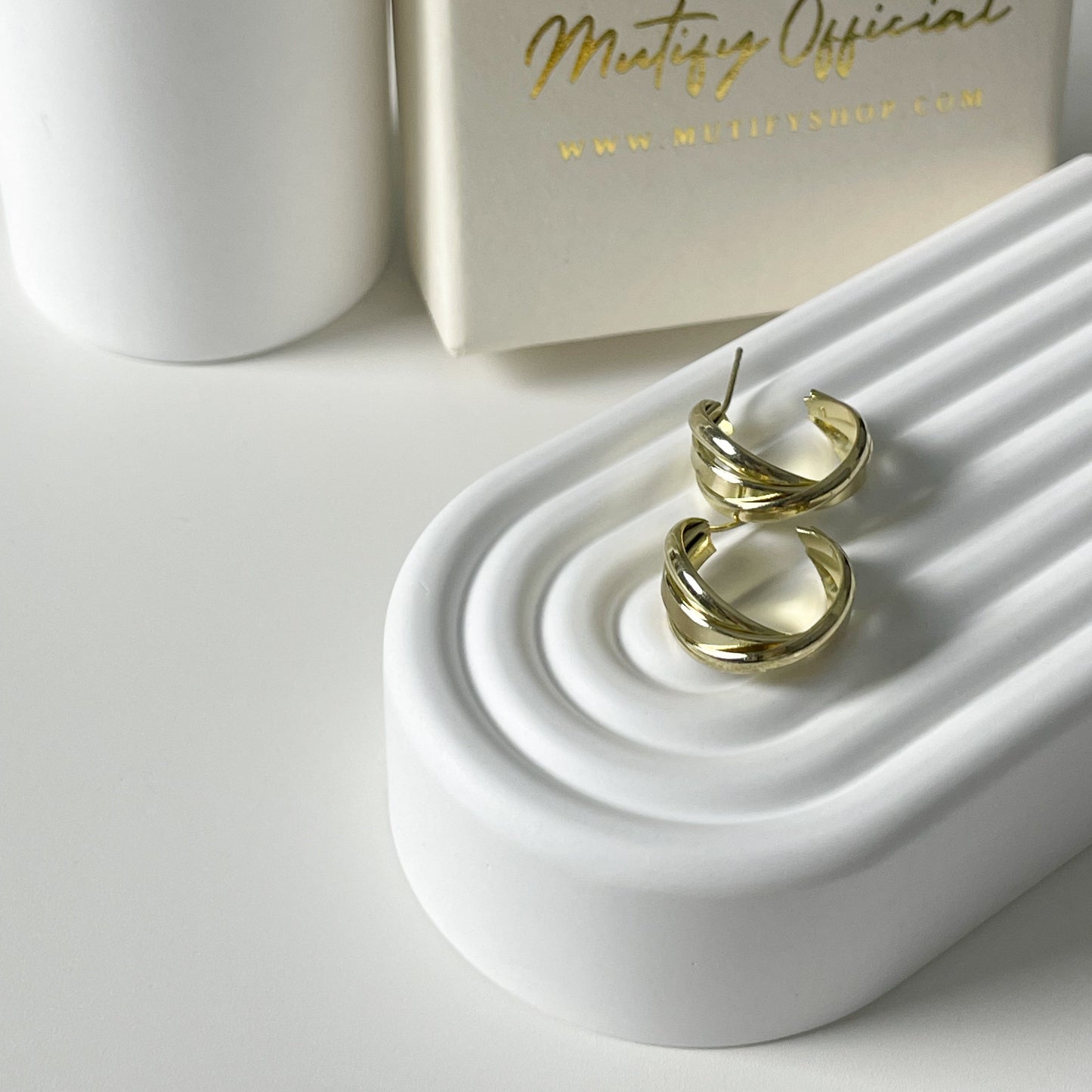 Golden Swirl Charm Earrings