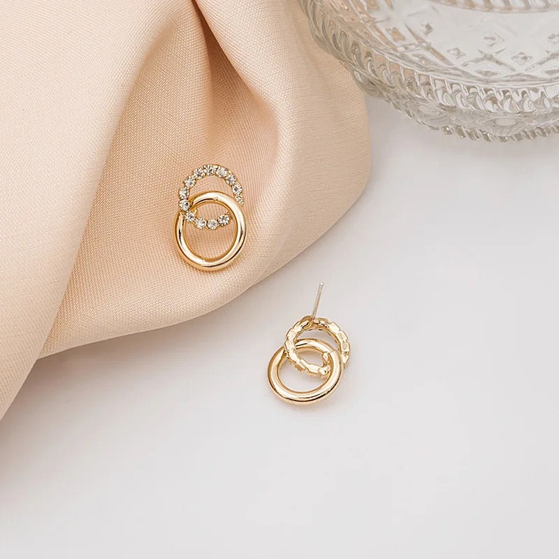 Twin Luck Rings Stud Earrings (925S)