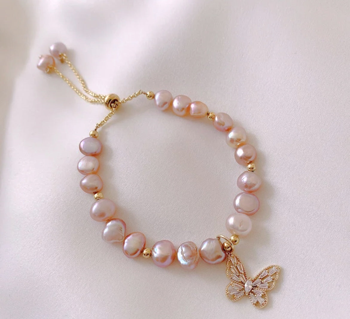 Graced Rose Gold Butterfly Bracelet