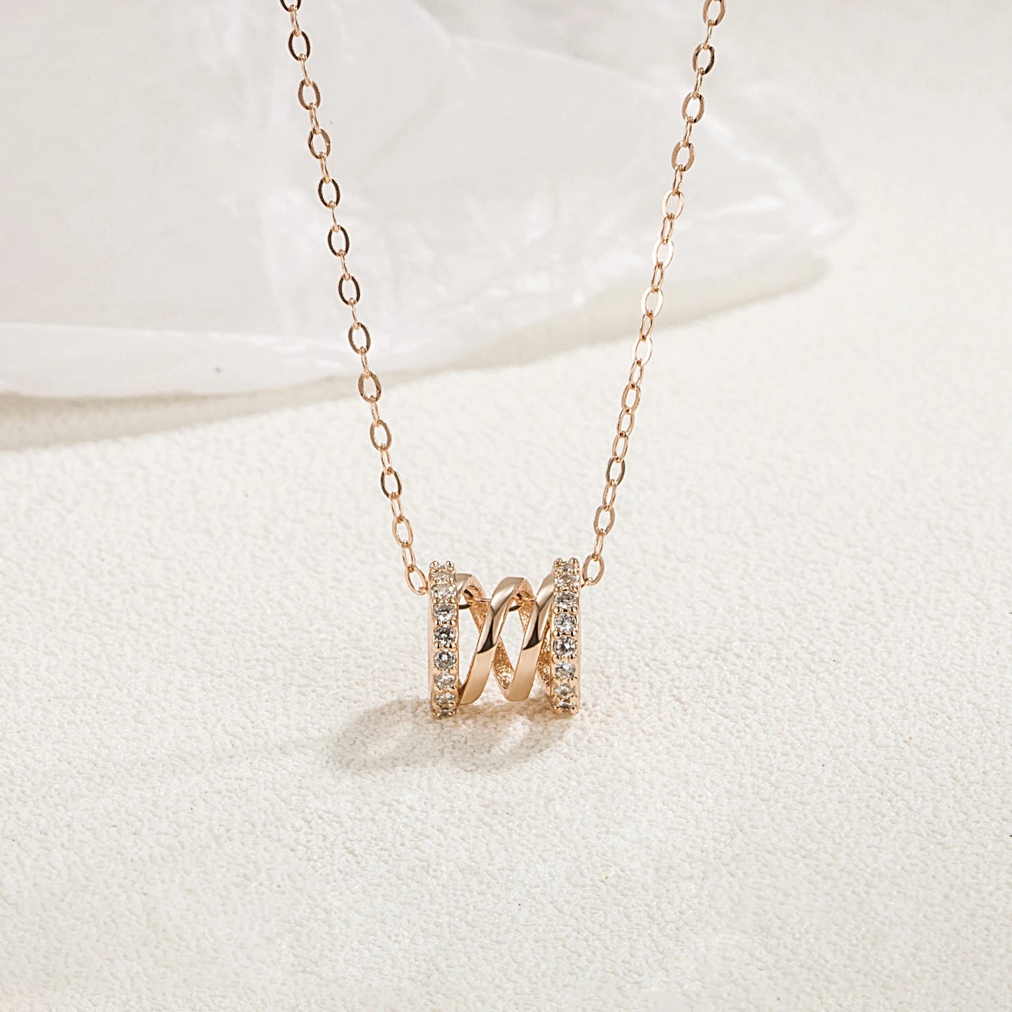 Spring Evolve Knot RoseGold Necklace (925S)