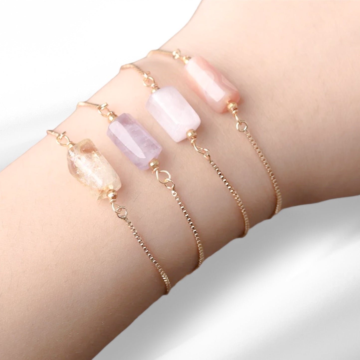 Sunstone Charm Adjustable bracelet (Silver/Gold)