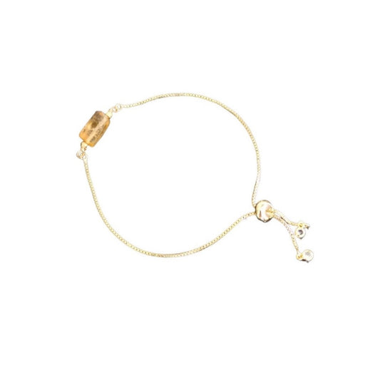 Sunstone Charm Adjustable bracelet (Silver/Gold)