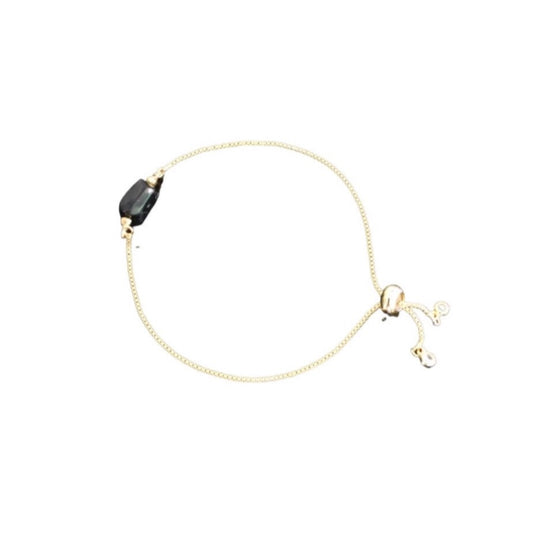 Tourmaline Charm Adjustable bracelet (Silver/Gold)