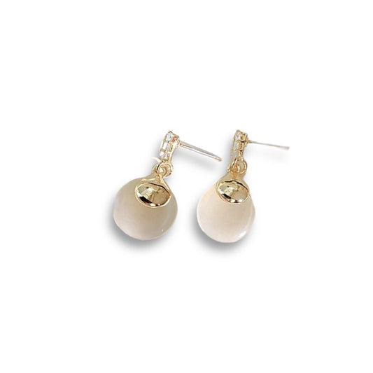 Opal Diamond Dew Stud Earrings (925S)