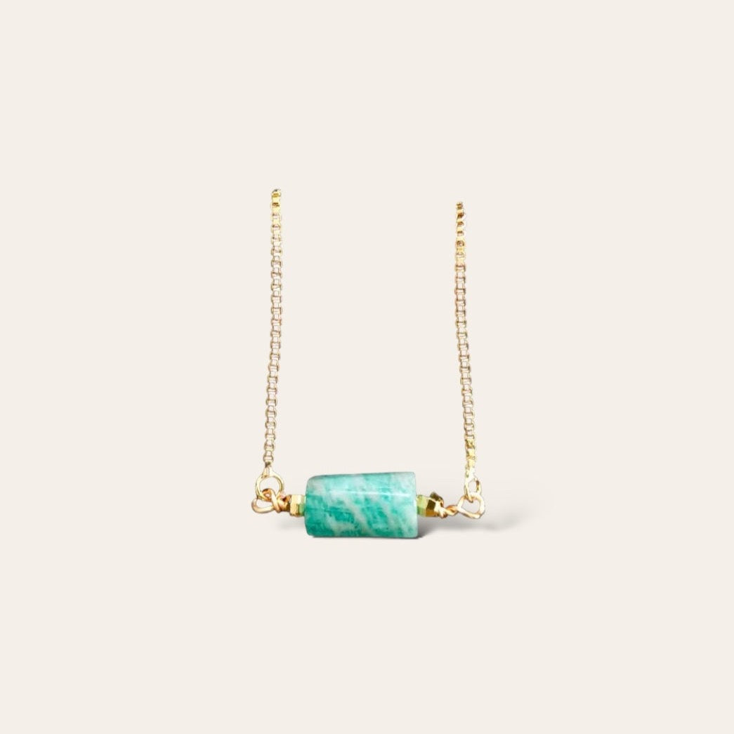 Amazonite Charm Adjustable bracelet (Silver/Gold)