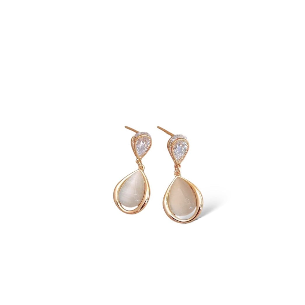 Premium Opal Diamond Dew Earrings (925S)