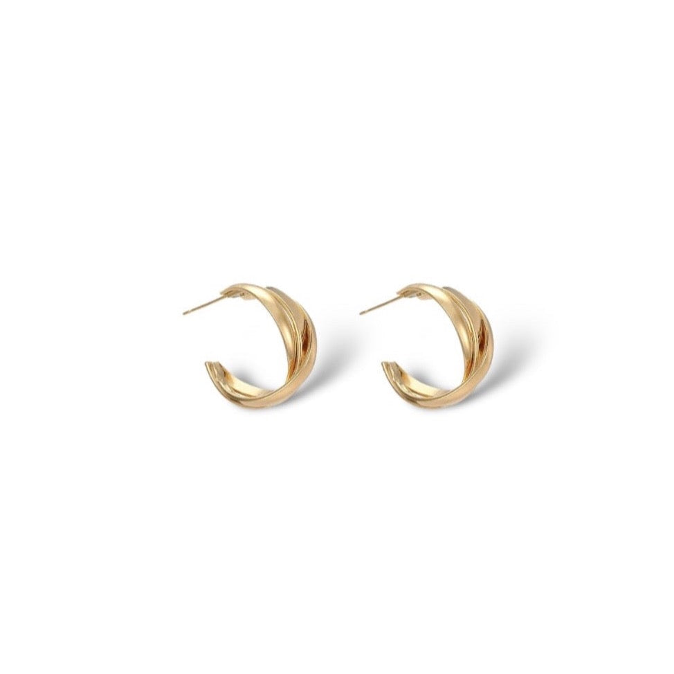 Golden Swirl Charm Earrings (Copper)